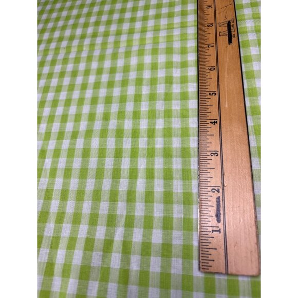 Green White Gingham Cotton Fabric 18" x 34" Sewing Crafts & Quilting - Picture 4 of 11